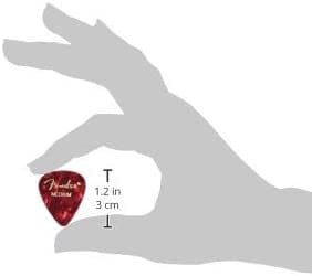 Fender Premium Celluloid Guitar Picks 351 Shape, Green Moto, Medium, 12-Pack