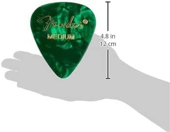 Fender Premium Celluloid Guitar Picks 351 Shape, Green Moto, Medium, 12-Pack