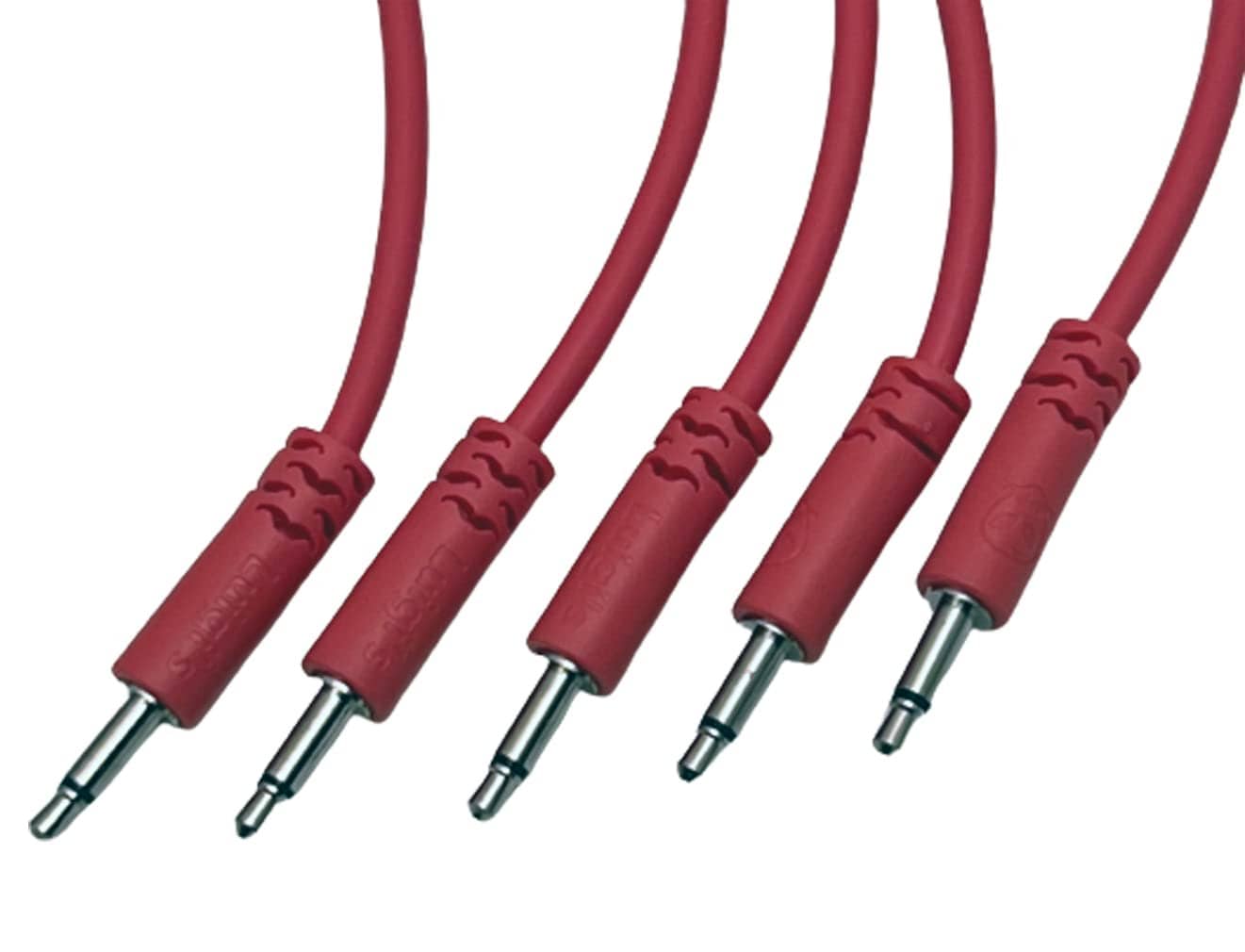 Starving Students Music Supplies SSMS - Luigi's Modular Spaghetti Eurorack Patch Cables - Package of 5 Pink Cables (45cm)