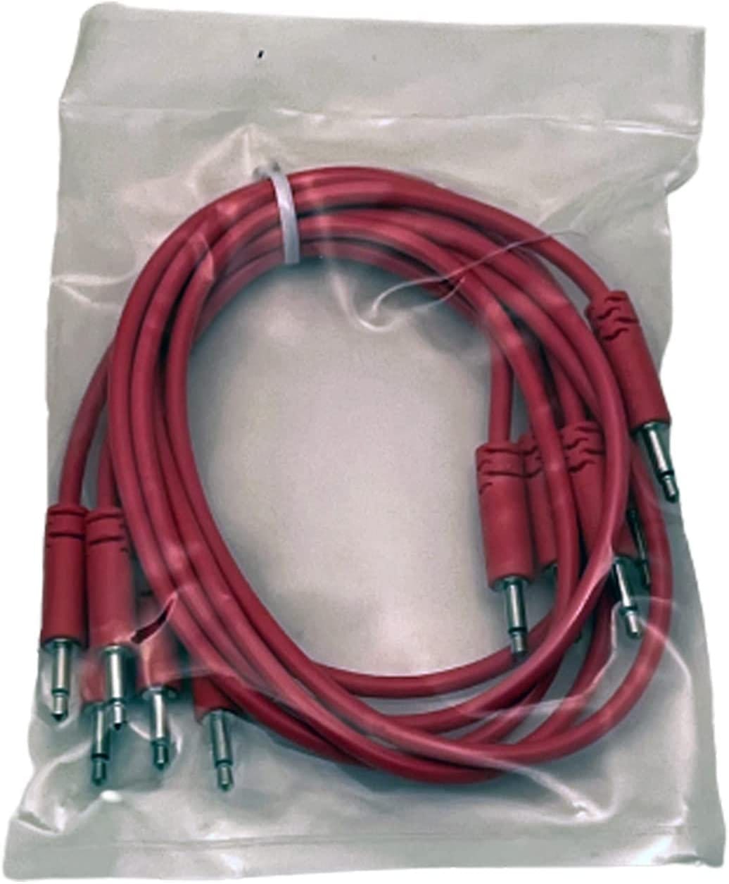 Starving Students Music Supplies SSMS - Luigi's Modular Spaghetti Eurorack Patch Cables - Package of 5 Pink Cables (45cm)