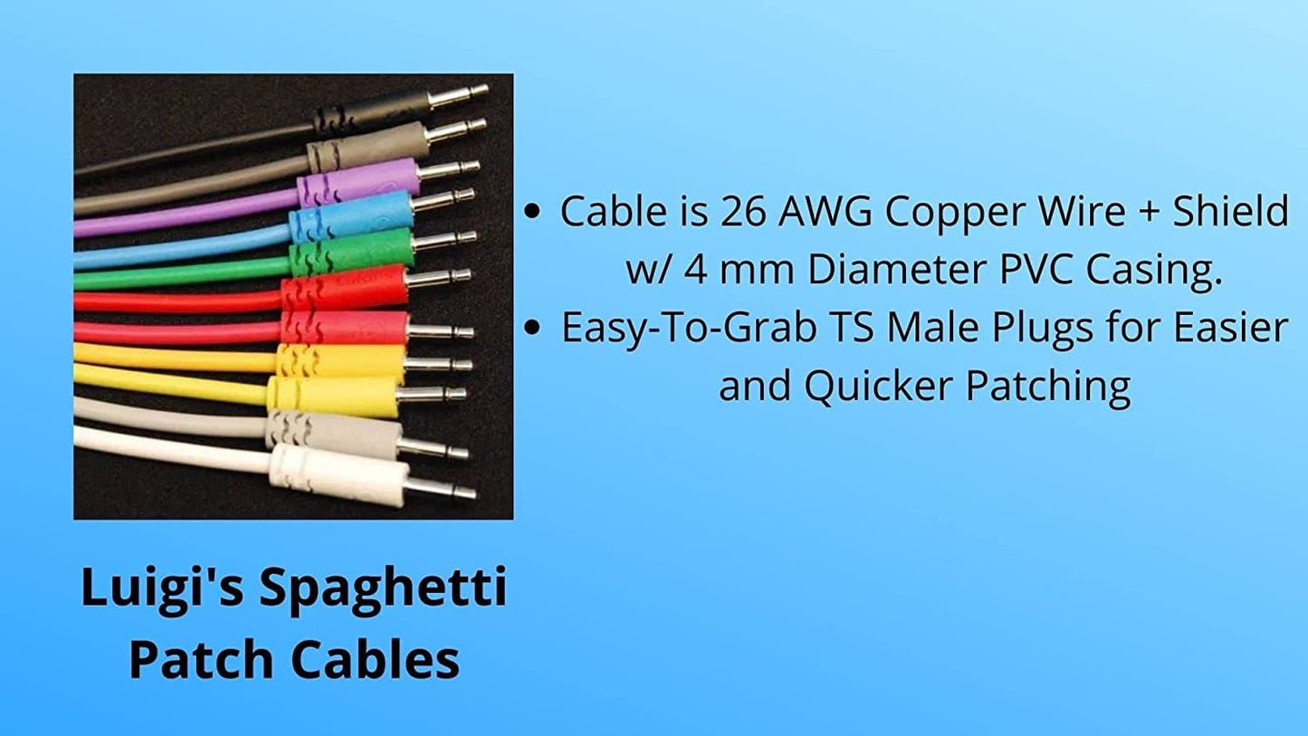 Starving Students Music Supplies SSMS - Luigi's Modular Spaghetti Eurorack Patch Cables - Package of 5 Pink Cables (45cm)