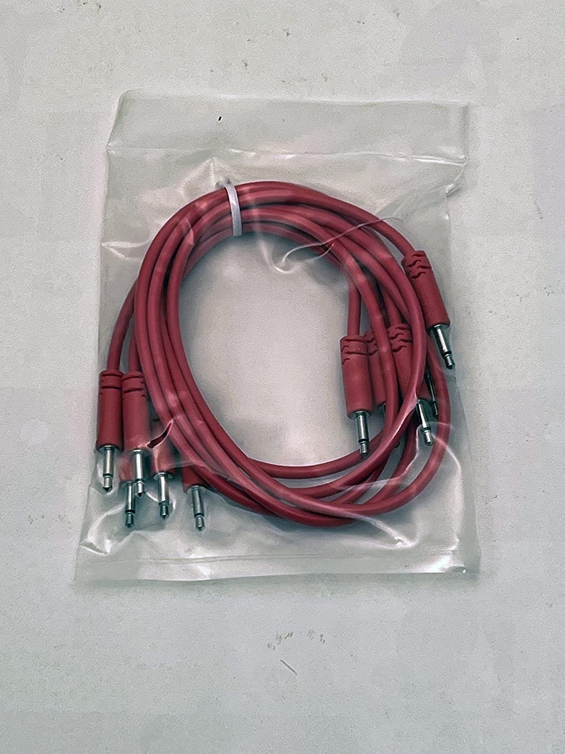Starving Students Music Supplies SSMS - Luigi's Modular Spaghetti Eurorack Patch Cables - Package of 5 Pink Cables (45cm)