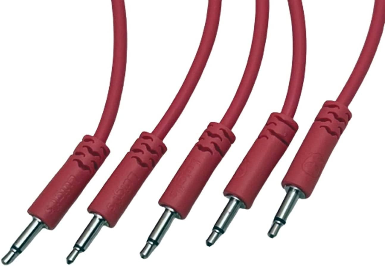 Starving Students Music Supplies SSMS - Luigi's Modular Spaghetti Eurorack Patch Cables - Package of 5 Pink Cables (45cm)