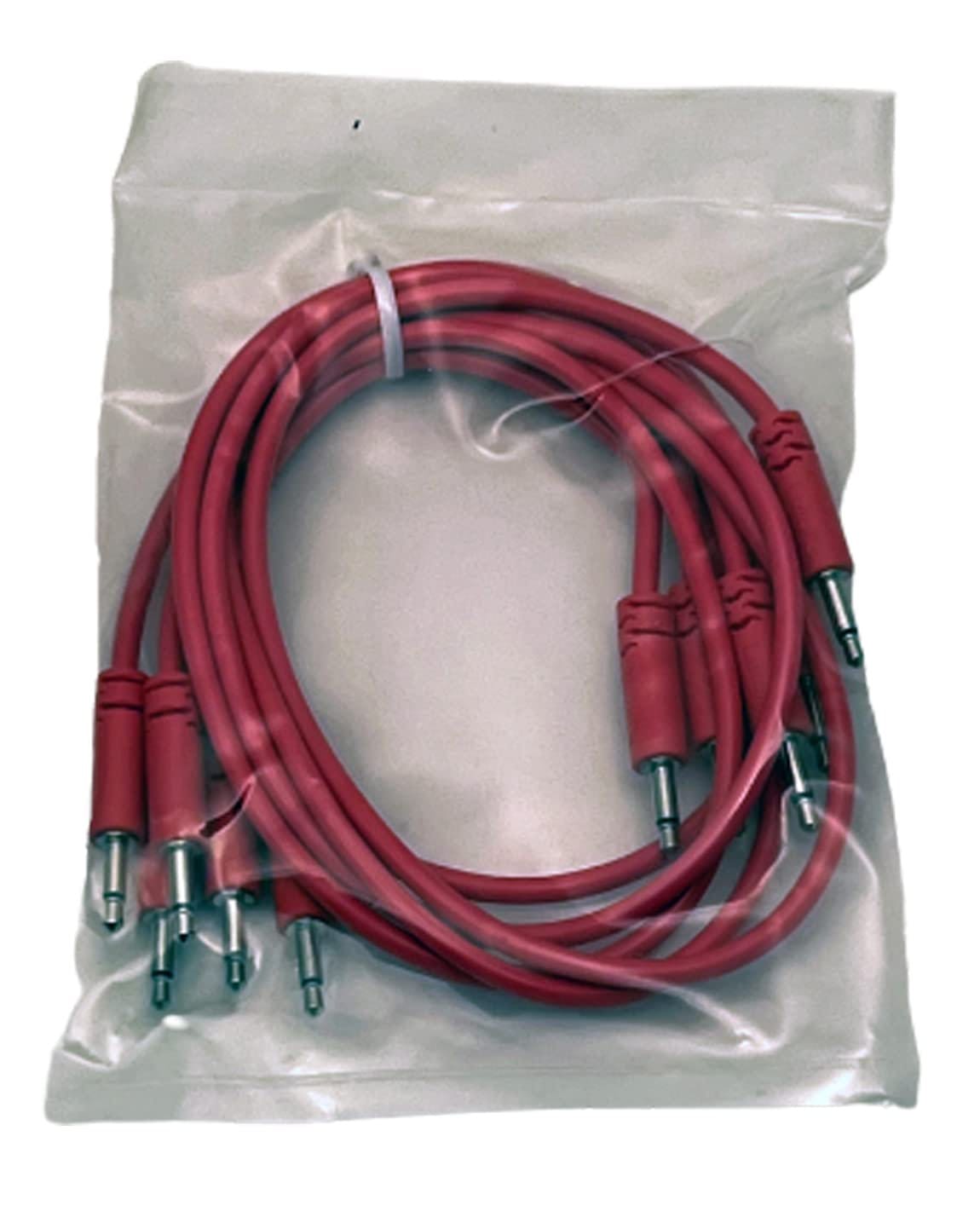Starving Students Music Supplies SSMS - Luigi's Modular Spaghetti Eurorack Patch Cables - Package of 5 Pink Cables (45cm)