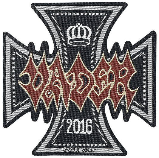 Vader 2016 Iron Times Patch Death Metal Band Music Die Cut Woven Sew On Applique