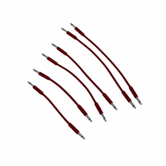 Starving Students Music Supplies Luigi's Modular mPatch Mini Eurorack Patch Cables - Red 2 Each - 5cm, 8cm. &11cm