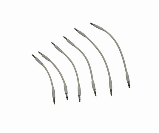 Starving Students Music Supplies Luigi's Modular mPatch Mini Eurorack Patch Cables - White 2 Each - 5cm, 8cm. &11cm