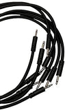 Luigi's Modular Supply Bucatini Braided Patch Cables - Package of 5 Black Cables, 12" (30 cm)