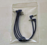 Luigi's Modular M-Doppio Mini Y Right Angled Splitter Patch Cables 10cm x 10cm - 2 Pack (Blue) - 3.5mm Splitter for Eurorack Modular Synthesizer