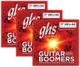 GHS STRINGS - GUITAR BOOMERS GB9 1/2 (3 SETS) - 009.5- 044 (EXTRA LIGHT +) ELECTRIC GUITAR STRINGS
