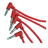 Luigis Modular M-PAR Right Angled Eurorack Patch Cables - Package of 5 Red Cables, 8" (20 cm)