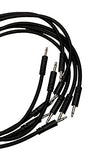 Luigis Modular Bucatini Braided Eurorack Patch Cables - Package of 5 Black Cables, 36" (90 cm)