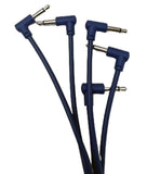 Luigis Modular M-PAR Right Angled Eurorack Patch Cables - Package of 5 Blue Cables, 4" (10 cm)