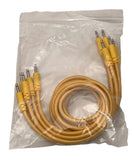 Luigis Modular Bucatini Braided Eurorack Patch Cables - Package of 5 Gold Cables, 36" (90 cm)