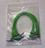 Luigis Modular M-PAR Right Angled Eurorack Patch Cables - Package of 5 Green Cables, 8" (20 cm)