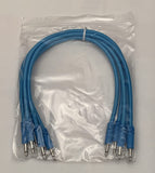Luigi's Modular Supply Bucatini Braided Patch Cables - Package of 5 Blue Cables, 12" (30 cm)