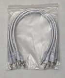 Luigis Modular Supply Bucatini Braided Patch Cables - Package of 5 White Cables, 12 (30 cm)