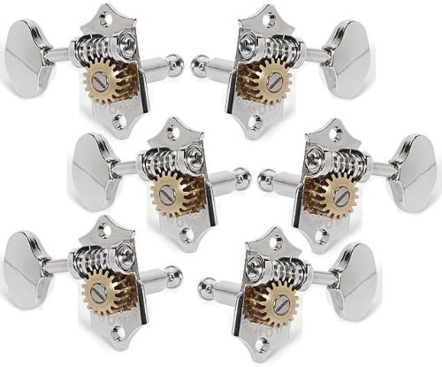 Grover Sta-Tite Tuning Keys 3x3 Nickel w/Gold Gear