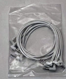 Luigis Modular M-PAR Right Angled Eurorack Patch Cables - Package of 5 White Cables, 18" (45 cm)