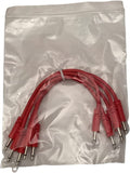 Luigi's Modular Supply Spaghetti Eurorack Patch Cables - Package of 5 Red Cables, 6" (15 cm)