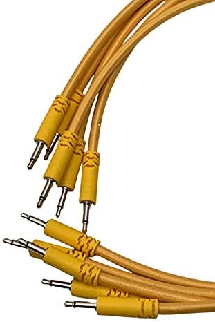 Luigi's Modular Supply Bucatini Braided Patch Cables - Package of 5 Gold Cables, 24" (60 cm)
