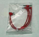 Starving Students Music Supplies Luigi's Modular M-Doppio Mini Y Right Angled Splitter Patch Cables 10cm x 10cm - 2 Pack (Red) - 3.5mm Splitter for Eurorack Modular Synthesizer