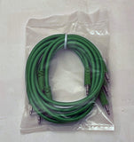 Luigis Modular Bucatini Braided Eurorack Patch Cables - Package of 5 Green Cables, 18" (45 cm)