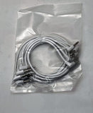 Luigis Modular M-PAR Right Angled Eurorack Patch Cables - Package of 5 White Cables, 24 (60 cm)