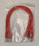 Luigis Modular Supply Bucatini Braided Patch Cables - Package of 5 Red Cables, 12" (30 cm)