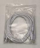 Luigis Modular Supply Bucatini Braided Patch Cables - Package of 5 White Cables, 24 (60 cm)