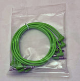 Luigis Modular M-PAR Right Angled Eurorack Patch Cables - Package of 5 Green Cables, 18" (45 cm)