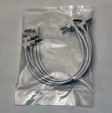 Luigis Modular M-PAR Right Angled Eurorack Patch Cables - Package of 5 White Cables, 8" (20 cm)