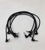 Luigis Modular M-PAR Right Angled Eurorack Patch Cables - Package of 5 Black Cables, 12 (30 cm)