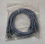 Luigis Modular Bucatini Braided Eurorack Patch Cables - Package of 5 Gray Cables, 24" (60 cm)