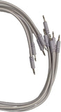 Luigis Modular Supply Bucatini Braided Patch Cables - Package of 5 White Cables, 24 (60 cm)