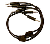 Luigi's Modular Doppio 3.5 mm Splitter Patch Cables 15cm x 15cm - 2 Pack (Black) - for Eurorack Modular Synthesizer