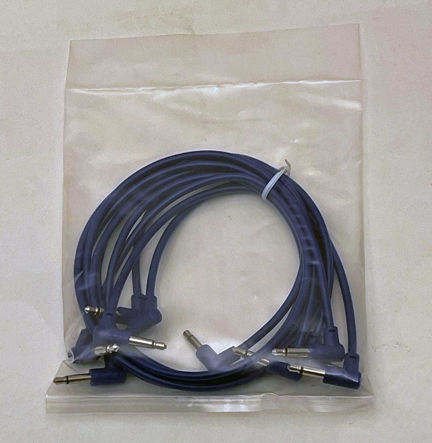 Luigis Modular M-PAR Right Angled Eurorack Patch Cables - Package of 5 Blue Cables, 18" (45 cm)