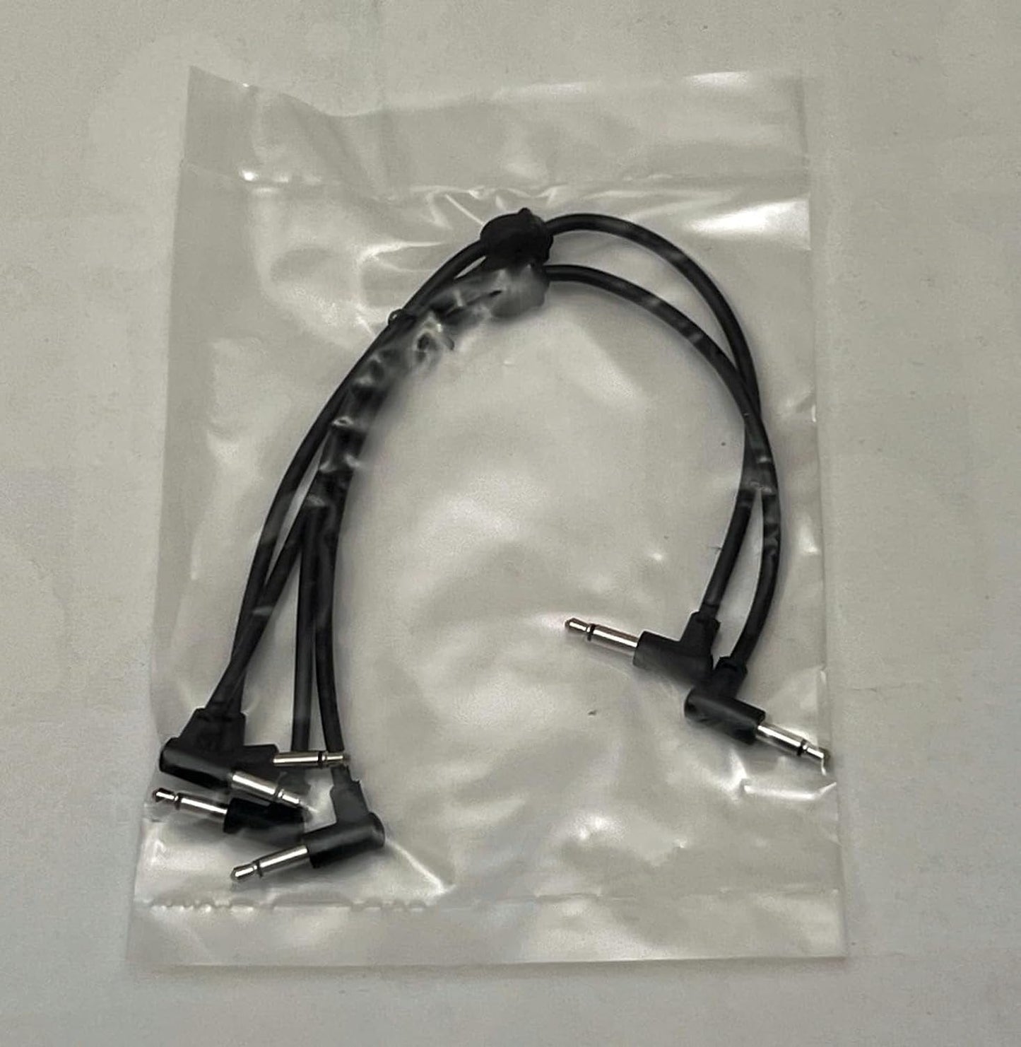 Starving Students Music Supplies Luigi's Modular M-Doppio Mini Y Right Angled Splitter Patch Cables 15cm x 30cm - 2 Pack (Black) - 3.5mm Splitter for Eurorack Modular Synthesizer