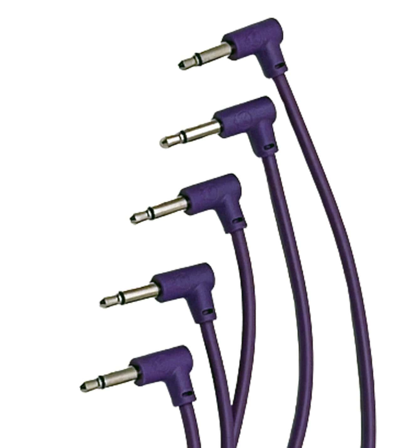 Luigis Modular M-PAR Right Angled Eurorack Patch Cables - Package of 5 Purple Cables, 24 (60 cm)