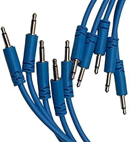 Luigi's Modular Supply Spaghetti Eurorack Patch Cables - Package of 5 Blue Cables, 24" (60 cm)