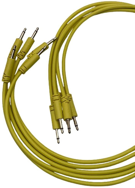 Luigi's Modular Supply Spaghetti Eurorack Patch Cables - Package of 5 Yellow Cables, 12" (30 cm)